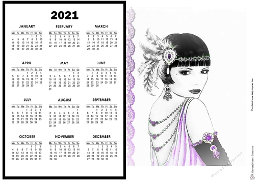 2021 Calendar - Lovely in Lilac