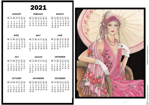 2021 Calendar - Parasol Lady