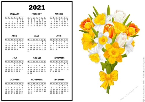2021 Calendar Daffs & Tulips