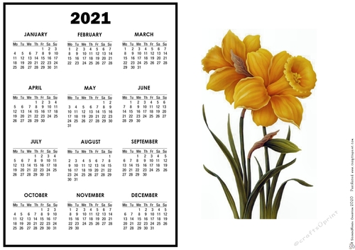 2021 Calendar Daffs