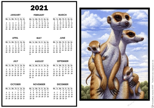 2021 Calendar Family Meerkatt