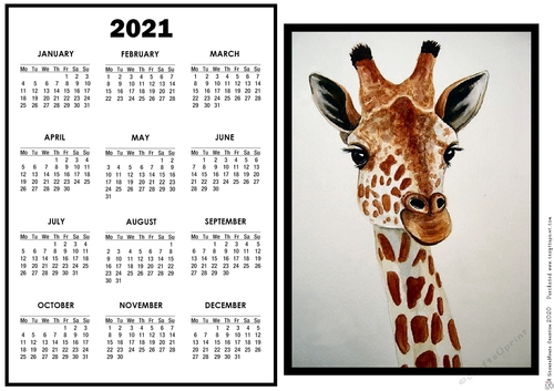 2021 Calendar Giraffe