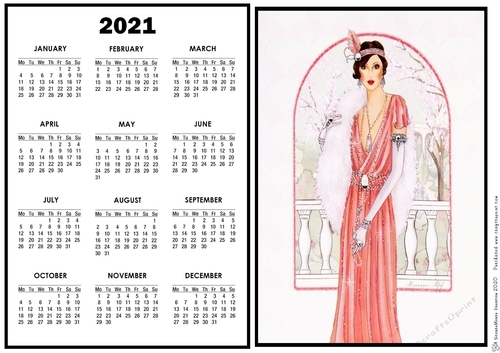 2021 Calendar Pretty in Peach