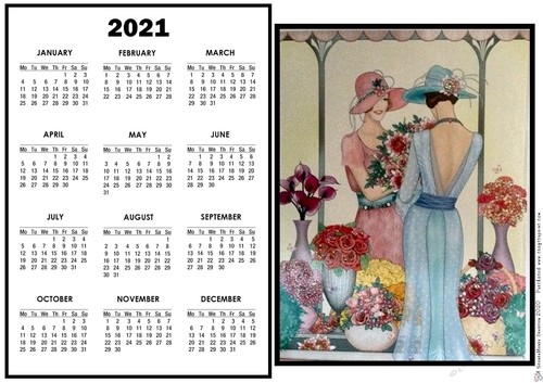 2021 Calendar Shopping for Flowers