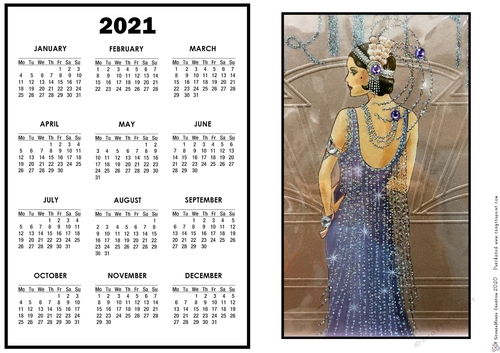 2021 Calendar Purple Cascade