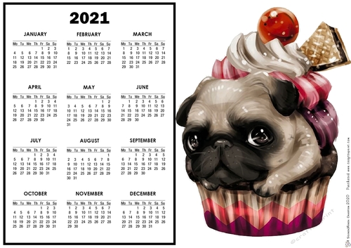 2021 Calendar Pugcake