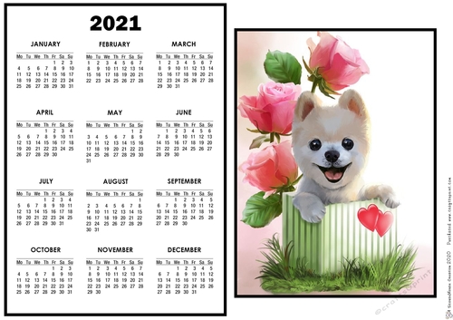 2021 Calendar Rosie