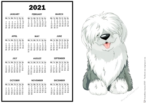 2021 Calendar Digby