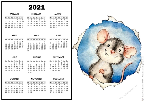 2021 Calendar Hello Mousie