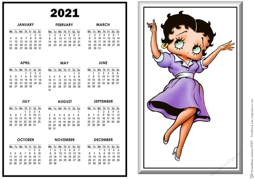 2021 Calendar Betty