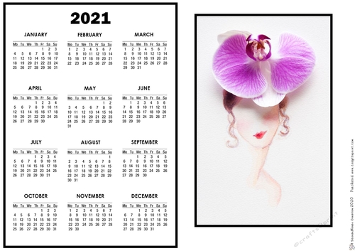 2021 Calendar Flower lady