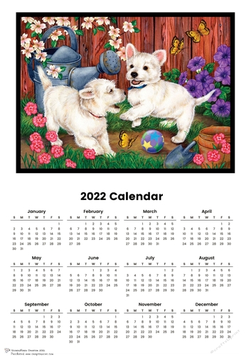 2022 calendar portrait  Pups at Play (Request)