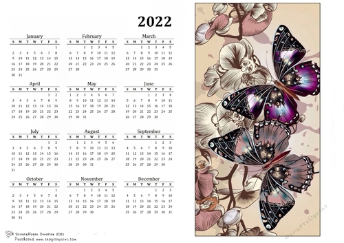 2022 Calendar Jewelled Butterflies (Request)