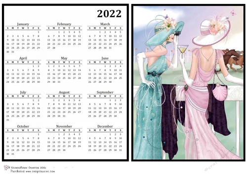 2022 Calendar A Day at the RacesThis is a single sheet calendar for 2022