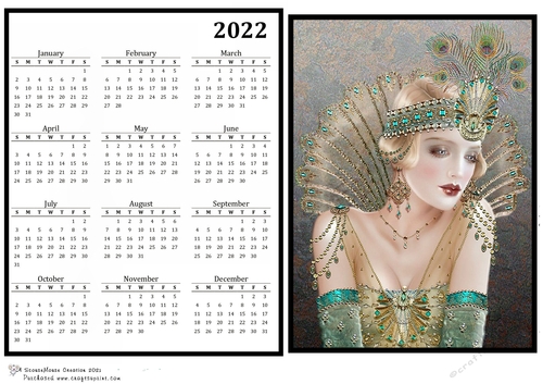 2022 Calendar Peacock Headdress