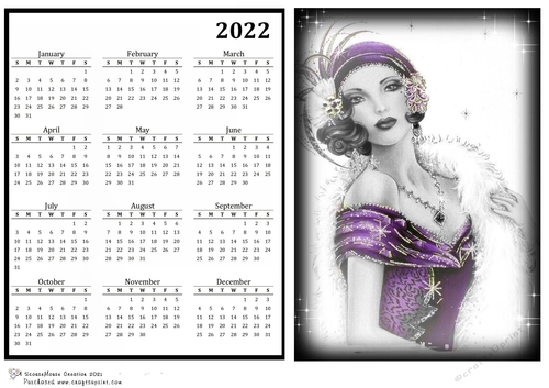 2022 Calendar Beauty in Purple