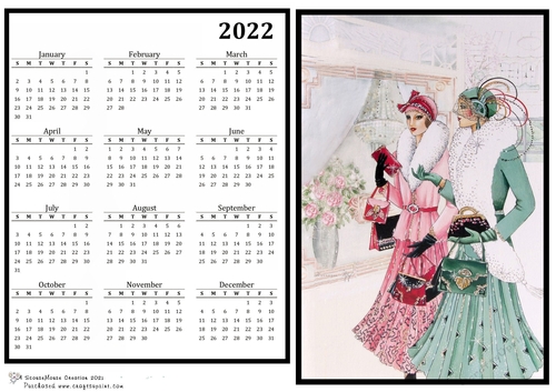 2022 Calendar Ladies Shopping