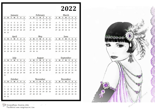 2022 Calendar Lovely in Lilac