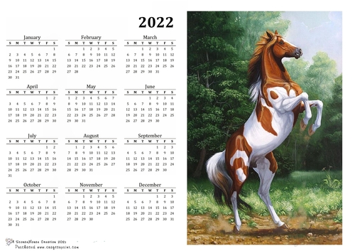 2022 Calendar Stallion Rearing