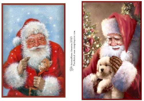 Santa with Kitten and Pup Toppers