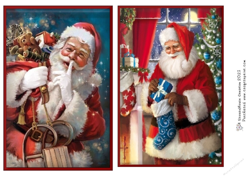 Shh and Stocking Santa Toppers