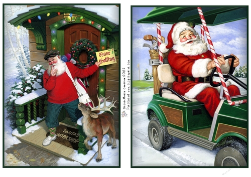 Golfing Santa Toppers