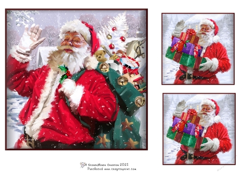 Santa Bearing Gifts Version 2 Topper