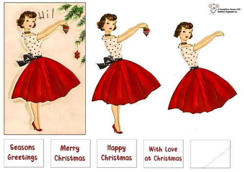Vintage Decking the Christmas Tree