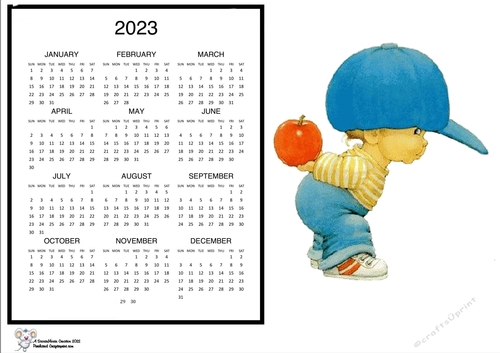 2023 An Apple A Day blank calendar
