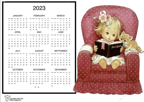 2023 Big Chair Little girl calendar