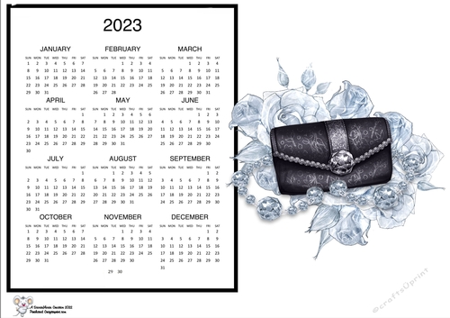 2023 Black Handbag calendar