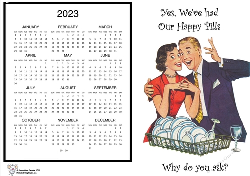 2023 Happy Pills calendar
