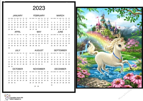 2023 Unicorn Dreams Calendar