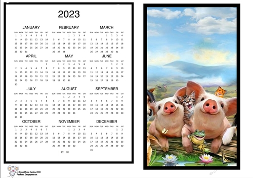 2023 Piggin Happy calendar