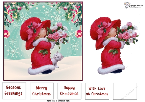 Christmas Girl with Flowers
