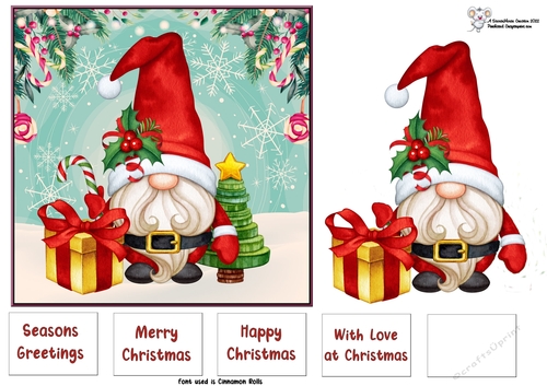 Father Christmas Gmome with Tree and Presents