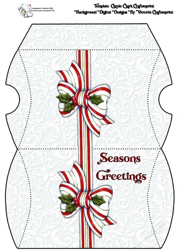 Pillow Box Bow Seasons Greetings