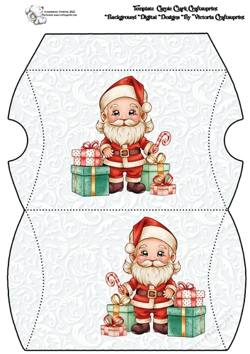 Pillow Box Heres Santa Blank