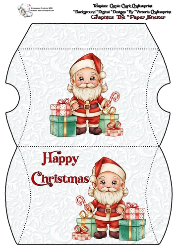 Pillow Box Heres Santa Happy Christmas