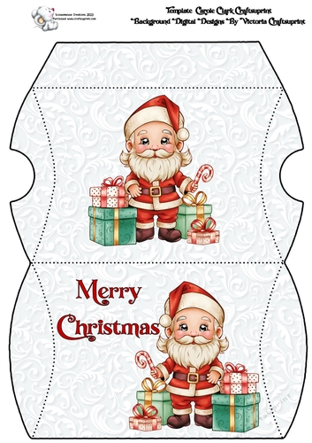 Pillow Box Heres Santa Merry Christmas