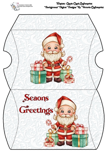 Pillow Box Heres Santa Seasons Greetings