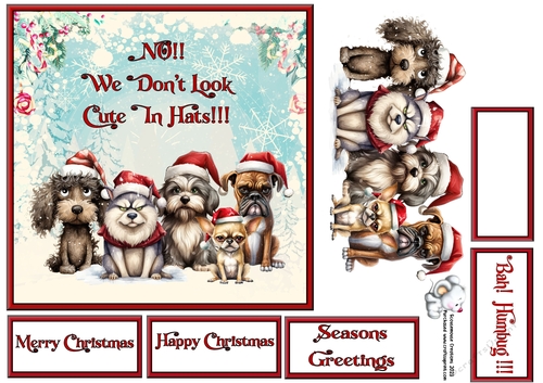 Angry Christmas Dogs Hats
