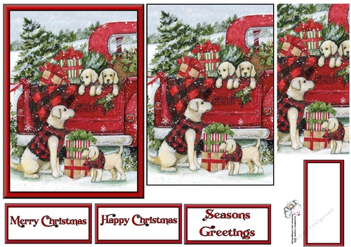 Dogs in xmas Truck