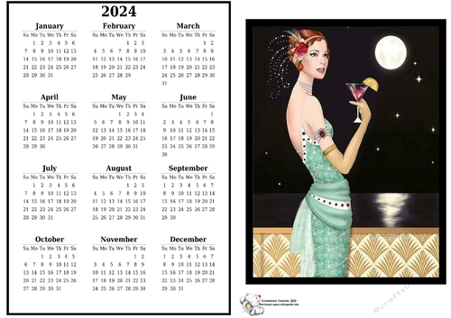2024 Calendar Cocktails in the moonlight