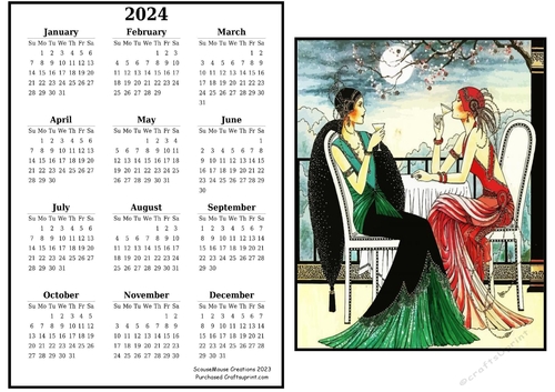 2024 calendar Cocktails on the terrace