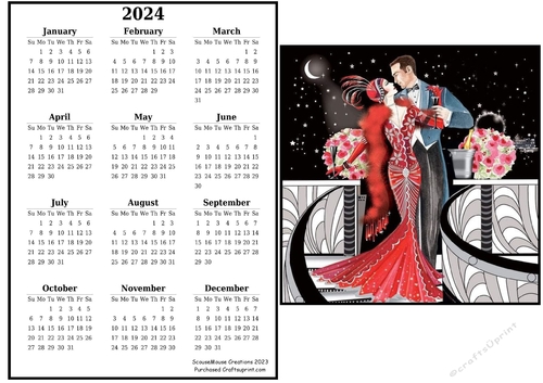 2024 calendar Dancing in the Moonlignt