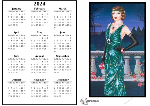 2024 Calendar Gorgeous in green