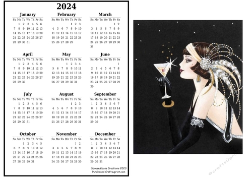 2024 calendar Mmm Cocktails