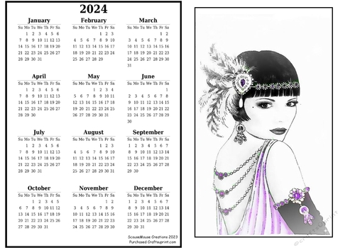 2024 calendar Purple Beauty 2