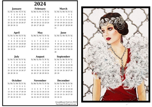 2024 calendar Ravishing in Red